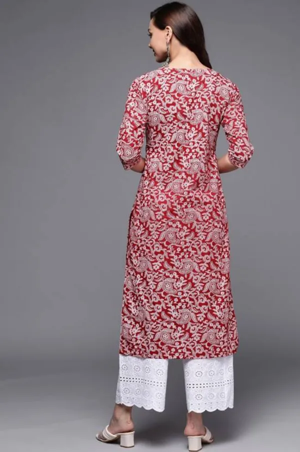 Marron_Rayon_Viscose_Kurta_Pant_Set