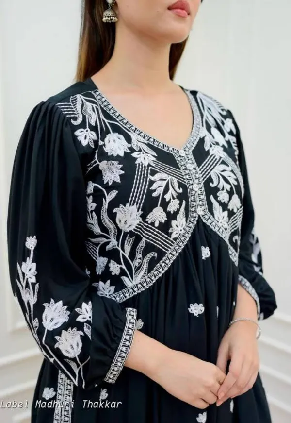 Black_Chikankari_Work_Kurta,_Pant_With_Dupatta_Set_For_Women