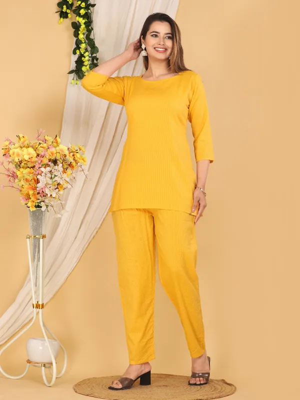 Mustard_Pure_Cotton_Co-Ord_Set_For_Women