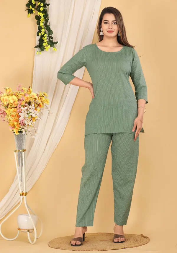 Green_Pure_Cotton_Co-Ord_Set_For_Women
