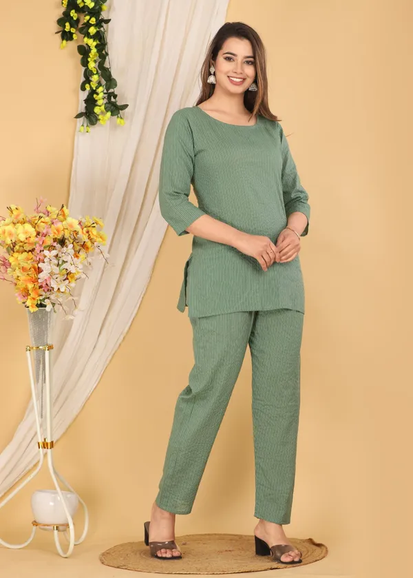 Green_Pure_Cotton_Co-Ord_Set_For_Women