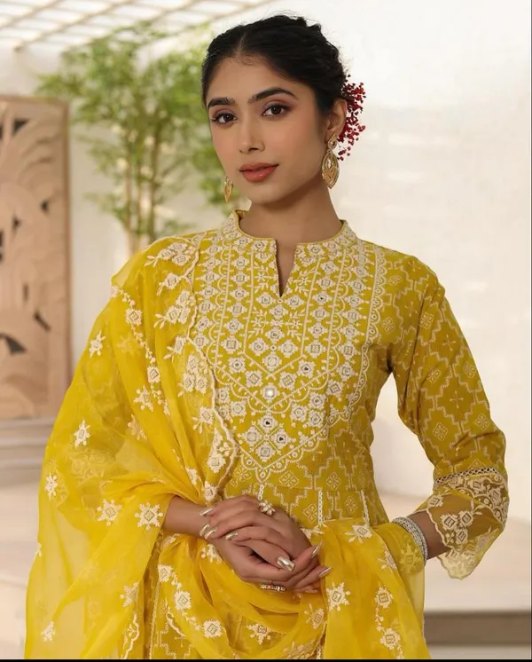 Mustard_Anarkali_Kurta_Pant_Dupatta_Set