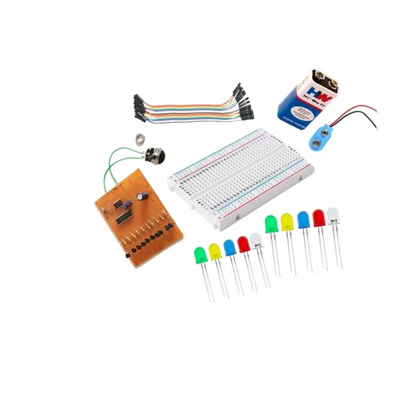 10_Channel_LED_Chaser_Circuit_Adjustable_Speed,_Decad_Counter_with_400_Points_Breadboard_and_Jumper_Wires_DIY_Running_Light_Project_Kit