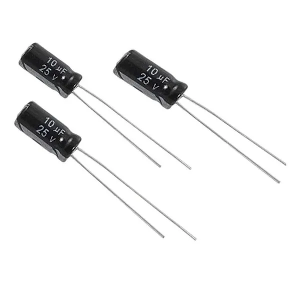 10_Pcs_10uF_25V_Radial_Lead_Electrolytic_Capacitors_4mm_x_8mm_for_DIY_Electronic_Projects_and_Kits