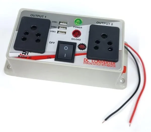 12v/24v_dc_to_ac_Converter_Gang_Box_3_in_Built_USB_Ports._dc_to_ac_Converter_Inverter_Solar_for_Home