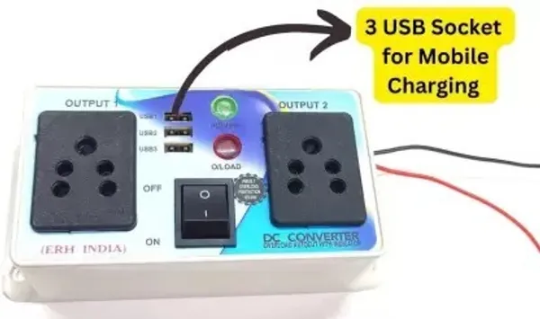 12v/24v_dc_to_ac_Converter_Gang_Box_3_in_Built_USB_Ports._dc_to_ac_Converter_Inverter_Solar_for_Home