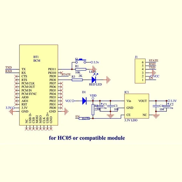 1_Pc_HC-05_Wireless_Bluetooth_RF_Transceiver_Module_Serial_6_Pin_Bluetooth_Module_Wireless_Serial_Port_Communication_BT_Module_for_Arduino