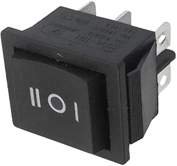2_Pcs_Black_DPDT_Rocker_Switch_6-Pin_3_Way_ON-Off-ON_16A_250VAC_/_20A_125VAC_Switch_for_Automotive_industry,_Multiple_Applications,_Car_Bike_Switch_etc.