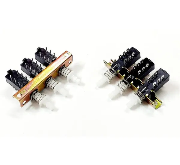 2_Pcs_Push_Selector_Switch_for_Amplifiers,_Home_Theater,_DJ_etc_with_Knob_3_Way_Push_Switch_for_Amplifiers