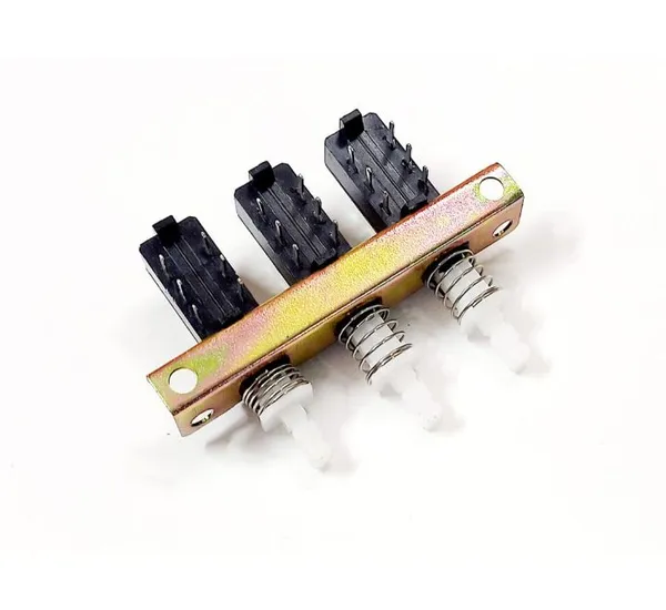 2_Pcs_Push_Selector_Switch_for_Amplifiers,_Home_Theater,_DJ_etc_with_Knob_3_Way_Push_Switch_for_Amplifiers