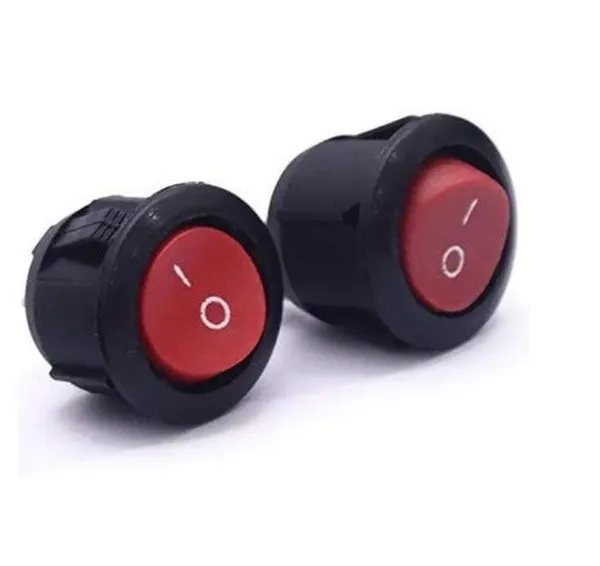 2_Pcs_Round_Rocker_Switch_ON_Off_Switch_Round_SPST_2-Pin_ON/Off_Round_Boat_Rocker_Switch_AC_6A_250V_10A_125V_for_Multiple_Applications