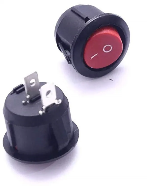 2_Pcs_Round_Rocker_Switch_ON_Off_Switch_Round_SPST_2-Pin_ON/Off_Round_Boat_Rocker_Switch_AC_6A_250V_10A_125V_for_Multiple_Applications