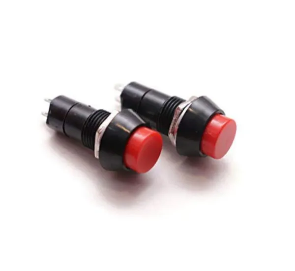 2_Pcs_Switches_Self-Lock_On/Off_2_pin_Push_Button_Switch_Locking_Car,_Boat_Dashboard_Red