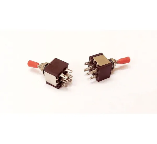 2_Pcs_Toggle_Switch_6_Pin_2_Way_3A/5A_AC_250V/125V_DPDT_Mini_Toggle_ON_OFF_Switch_for_125V_6_Pin_2_Way_Toggle_Switch_Multiple_Applications