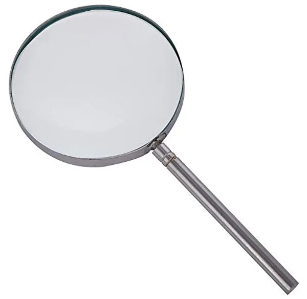 3_Inches_Diameter_Magnifying_Glass/Lens_3″_Heavy_Handle_with_Rim_Chromium_Plated_Magnifier_Glass_for_Reading_75_mm_Lens_Diameter