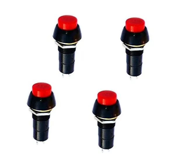 4_Pcs_Switches_Self-Lock_On/Off_2_pin_Push_Button_Switch_Locking_Car,_Boat_Dashboard_Red
