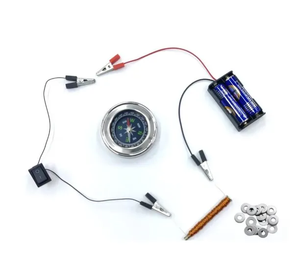 75_MM_Compass_Electromagnet_Science_Project_Kit_Working_Model_with_Magnetic_Direction_Compass_for_School_Kids