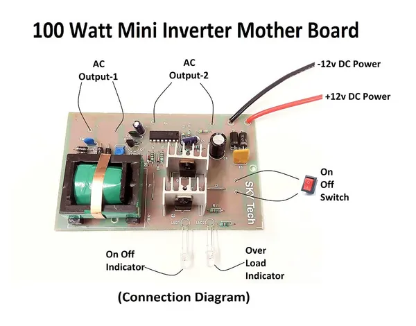 DC_to_AC_Converter_12v_to_220v_Converter_Inverter_Dc_to_Ac_Mini_Inverter_Mother_Board_100_Watt_SMPS_Based