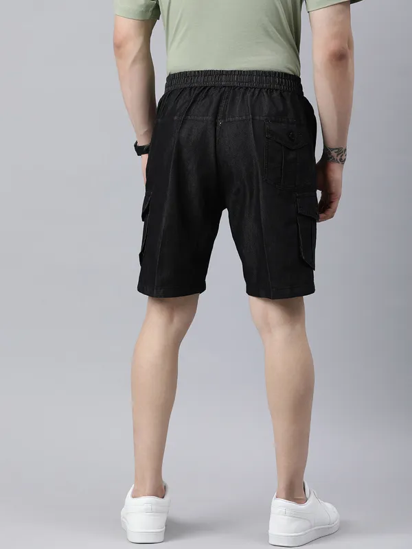 Flat-Front_Cargo_Shorts_with_Elasticated_Waist_for_Men