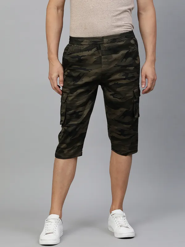Printed_Three_Fourths_Capri_for_Men__|_Brown