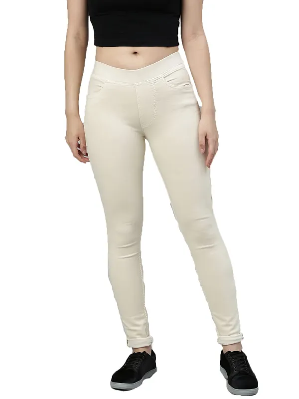 Trendy_Solid_Jeggings_For_Women_|_Beige