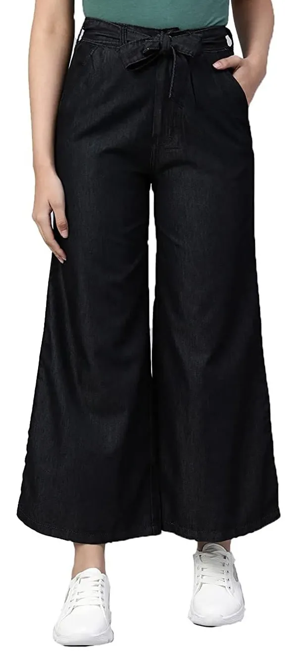 Regular_Denim_Plazzo_For_Women_|_Black