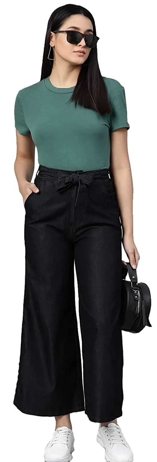 Regular_Denim_Plazzo_For_Women_|_Black