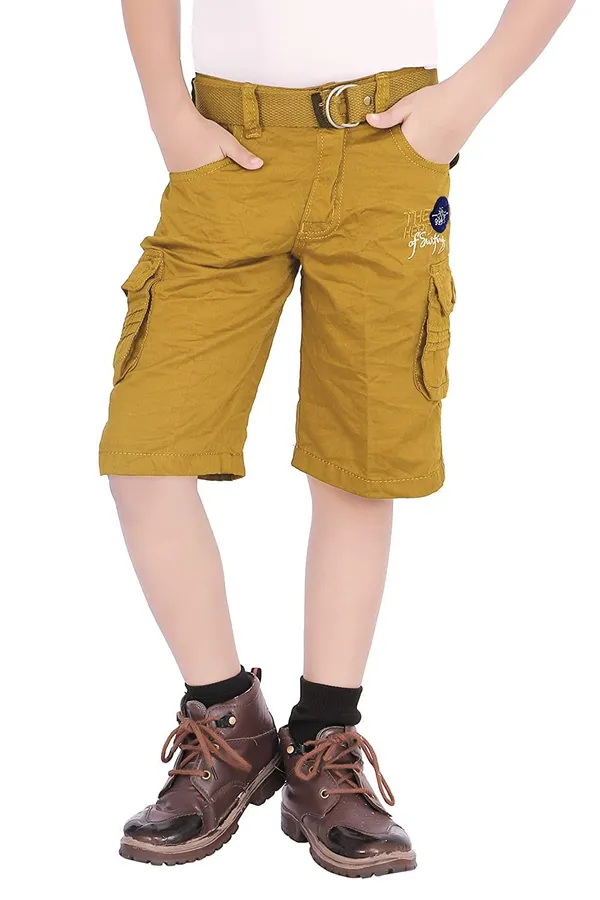 Regular_Fit_Cargo_Shorts_for_Boys__|_Gold