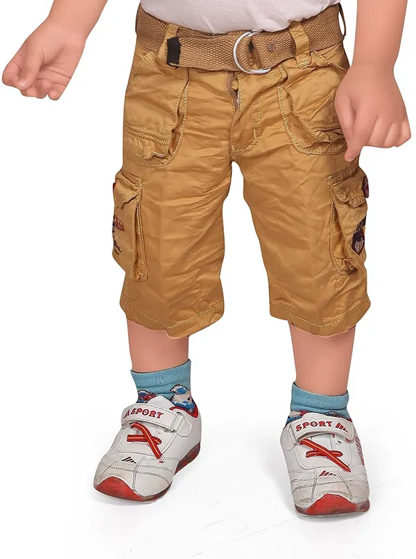 Regular_Fit_Cargo_Shorts_for_Boys__|_Yellow