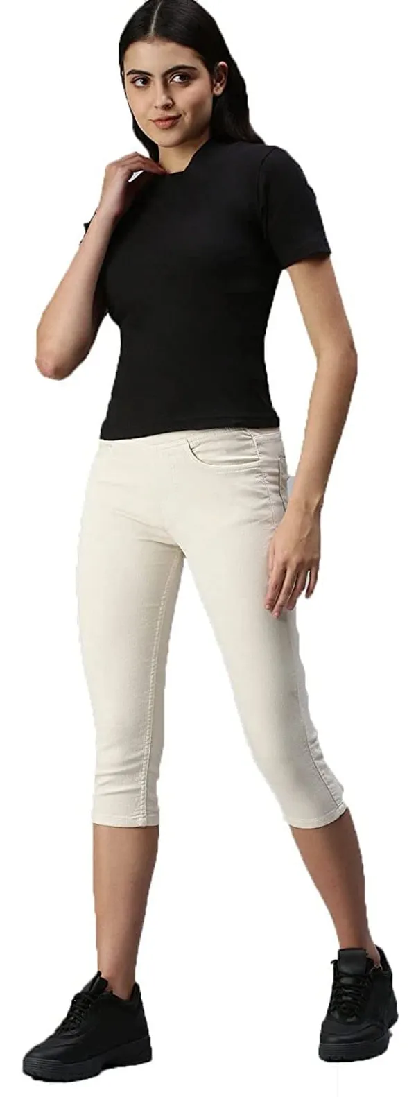 Beige_Capri_For_Women