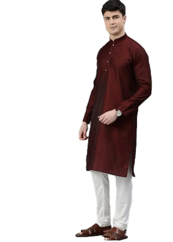 Maroon_Kurta_with_Pyjamas_For_Men