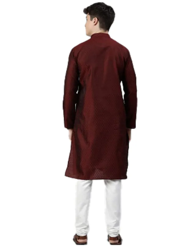 Maroon_Kurta_with_Pyjamas_For_Men