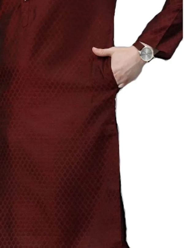 Maroon_Kurta_with_Pyjamas_For_Men