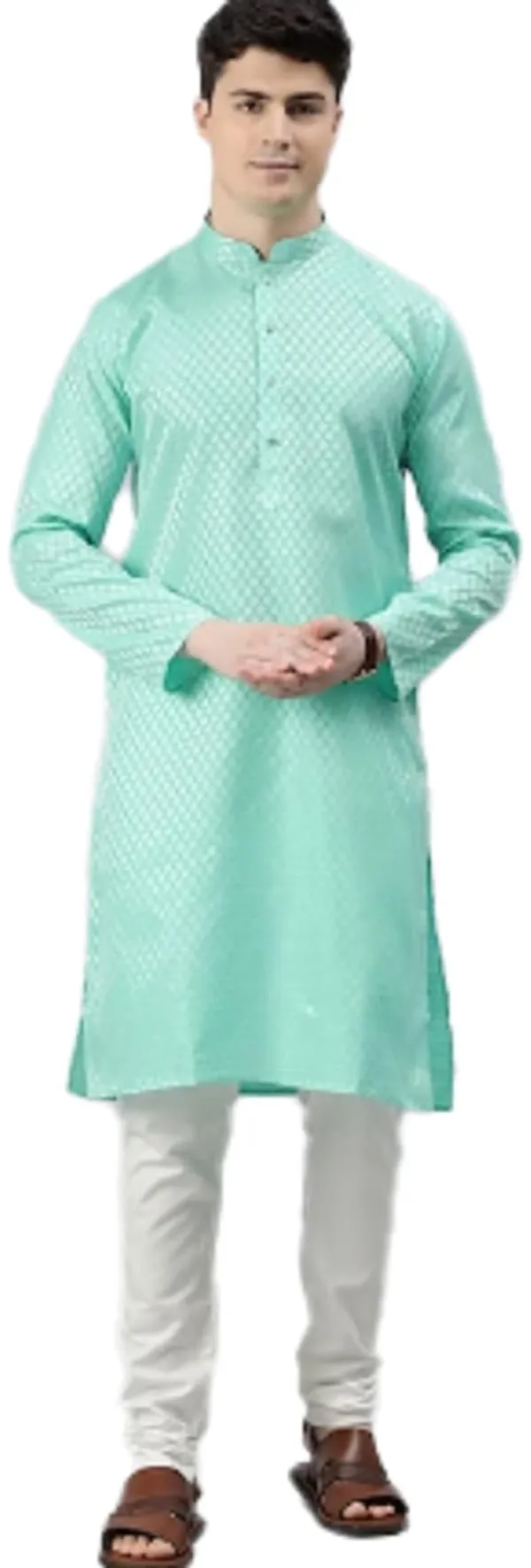 Light_Green_Kurta_with_Pyjamas_For_Men