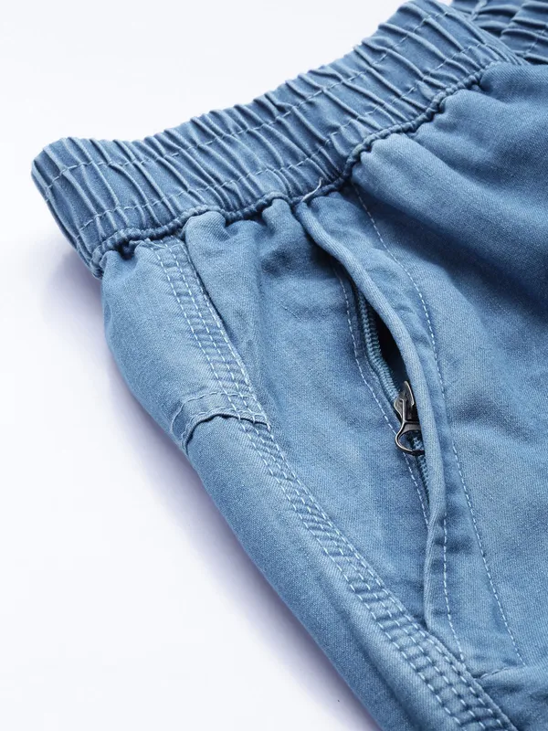 Flat-Front_Cargo_Pants_with_Elasticated_Waist_for_Men_|_Blue