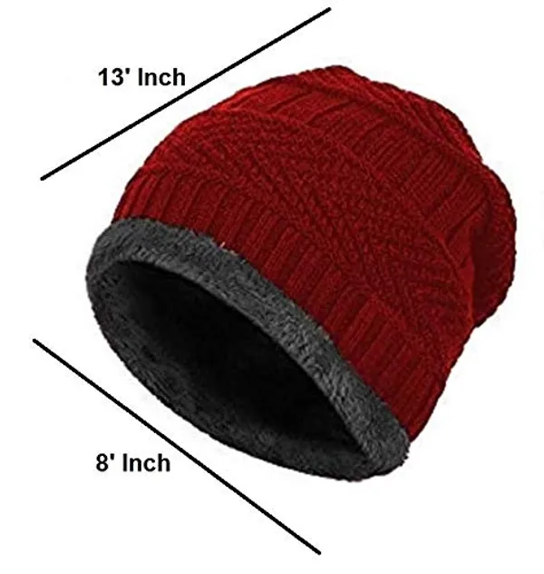 Maroon_Snow_Proof_Inside_Fur_Unisex_Wool_Beanie_Cap_with_Scarf_Set_Warm_Knit_Hat_Thick_Fleece_Lined_Winter_Hat_&_Scarf_for_Men_&_Women_(Maroon)