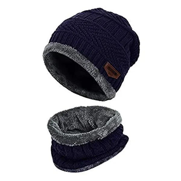 Blue_Mens_and_Women's_Snow_Proof_Inside_Fur_Wool_Cap_and_Neck_Warmer_Set_(Blue,_Free_Size)