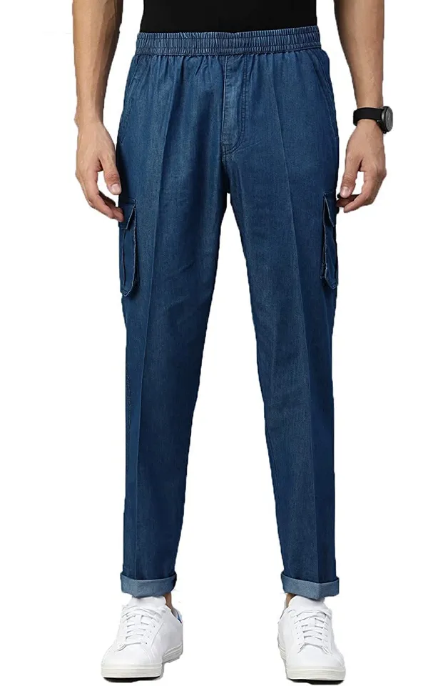 Flat-Front_Cargo_Pants_with_Elasticated_Waist_for_Men