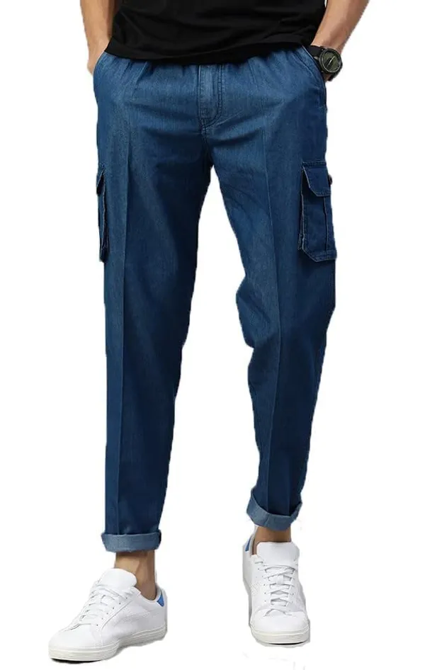Flat-Front_Cargo_Pants_with_Elasticated_Waist_for_Men