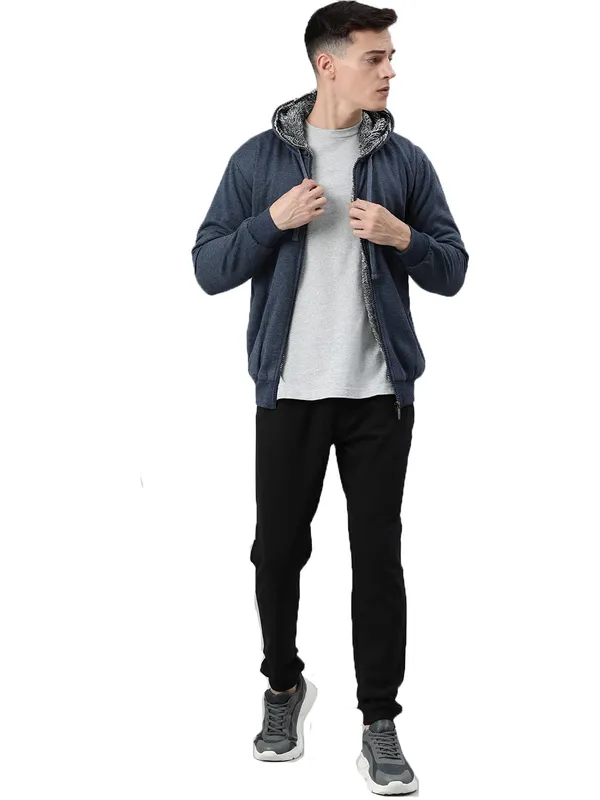 Melange_Blue_Hoodie_For_Mens