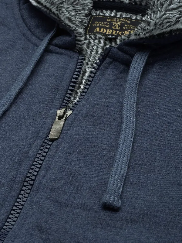 Melange_Blue_Hoodie_For_Mens