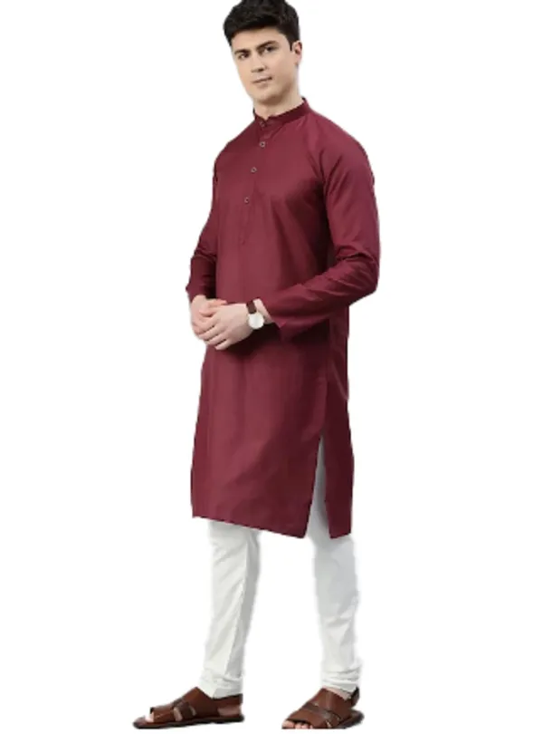 Maroon_Kurta_with_Pyjamas_For_Mens