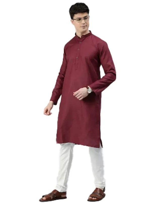 Maroon_Kurta_with_Pyjamas_For_Mens