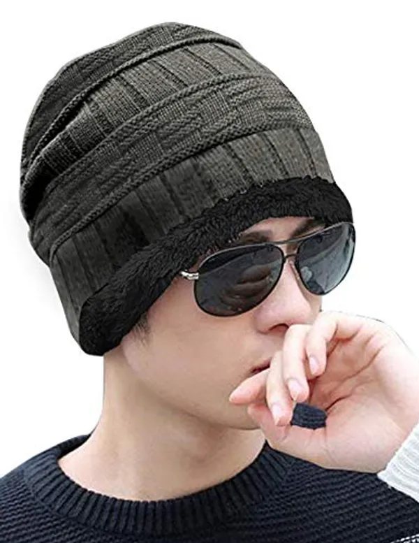 Steel-Grey_Snow_Proof_Inside_Fur_Unisex_Wool_Beanie_Cap_with_Scarf_Set_Warm_Knit_Hat_Thick_Fleece_Lined_Winter_Hat_&_Scarf_for_Men_&_Women_(Steel_Grey)