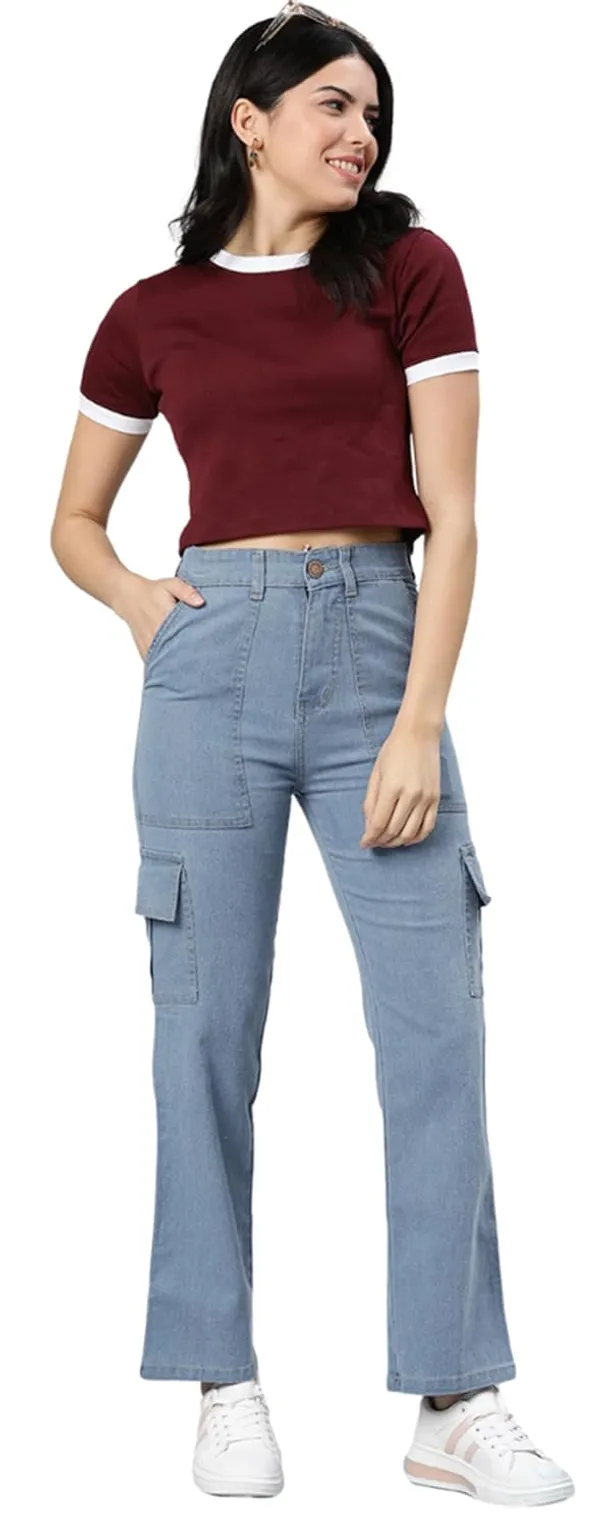 Denim_Cargo_Jeans_|_Clean_Look_Mid-Rise_Blue_Straight_Fit_for_Women__|_Icyblue