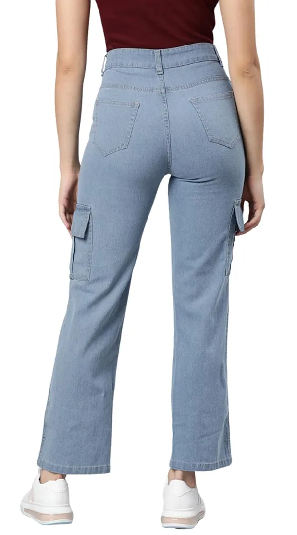 Denim_Cargo_Jeans_|_Clean_Look_Mid-Rise_Blue_Straight_Fit_for_Women__|_Icyblue