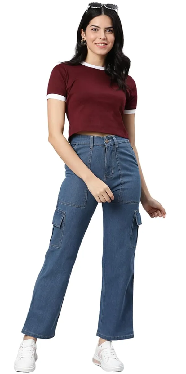 Denim_Cargo_Jeans_|_Clean_Look_Mid-Rise_Blue_Straight_Fit_for_Women_|_Stone_Blue