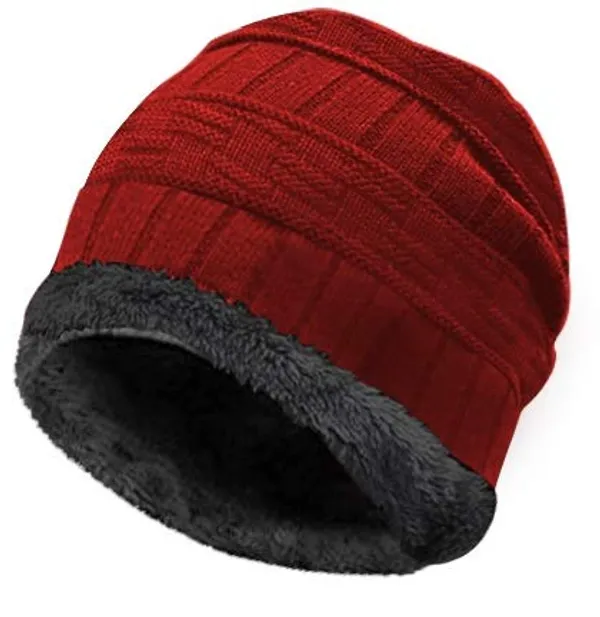 Maroon_Snow_Proof_Inside_Fur_Unisex_Wool_Beanie_Cap_with_Scarf_Set_Warm_Knit_Hat_Thick_Fleece_Lined_Winter_Hat_&_Scarf_for_Men_&_Women_(Maroon)