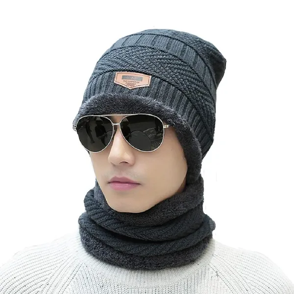 Steel-Grey_Men's_and_Women's_Fur_Wool_Knit_Hat_Thick_Fleece_Lined_Winter_Beanie_Cap_with_Neck_Warmer_Set_(Steel_Grey,_Free_Size)_|_Steel-Grey