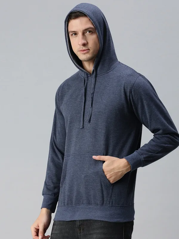 Melange_Blue_Hoodie_For_Men